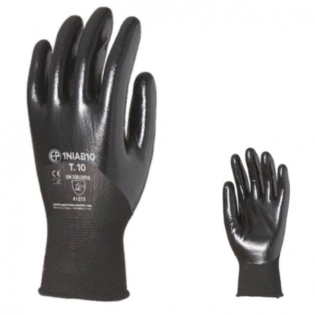 GANTS MANUTENTION POLYESTER NOIR MILIEU HUILEUX T07